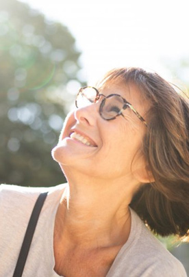 Lady smiles on a sunny day