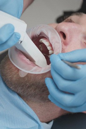 Patient receiving digital impressions
